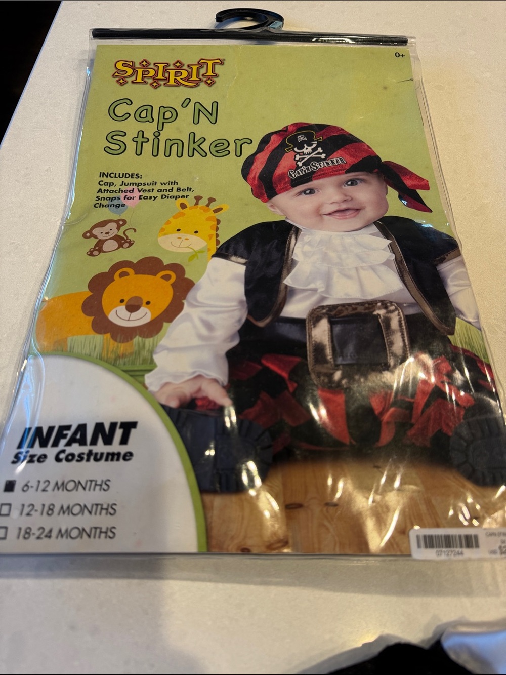 Spirit Infant Pirate Costume - Red & Black Stripes